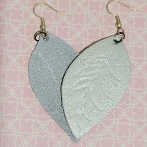 Handmade metallic leather earrings